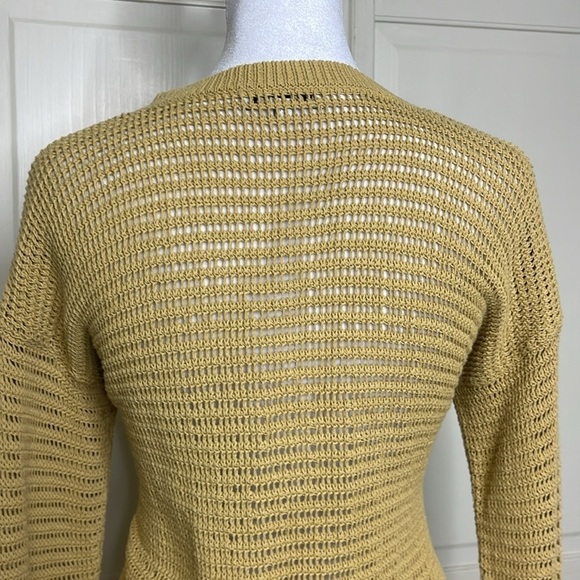 Madewell Women’s Northshore Pulover Open Knit Sweater Yellow Size Medium - Picture 6 of 8